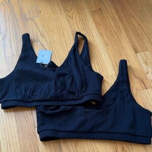 Two Hatch Dream Feed Pointelle Black Bras